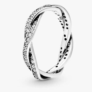 Elegant Silver Twisted lines with CZ